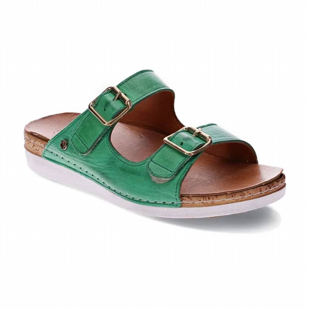 NEW REVERE women's brighton slide sandal in emerald